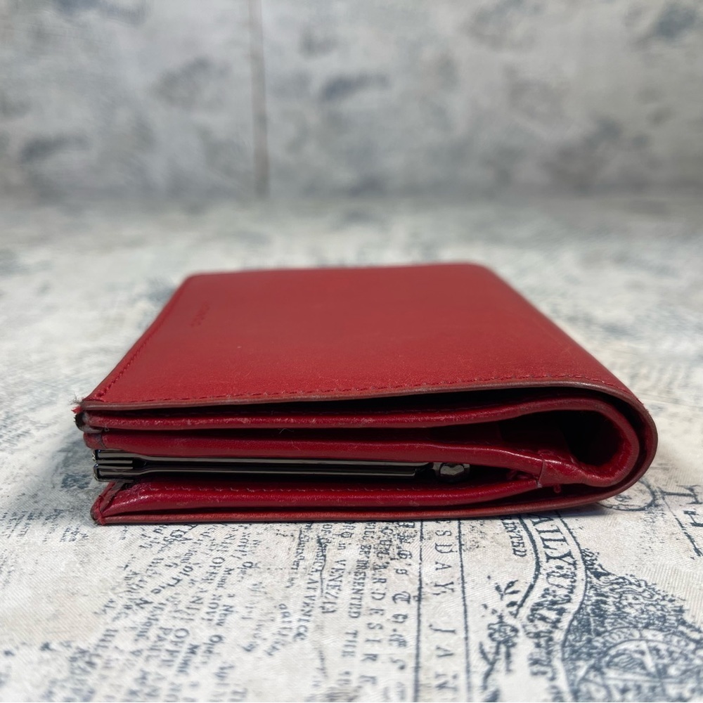 Vintage Coach Red Leather Kisslock Coin Wallet Snap Closure Mini Wallet - Picture 5 of 15